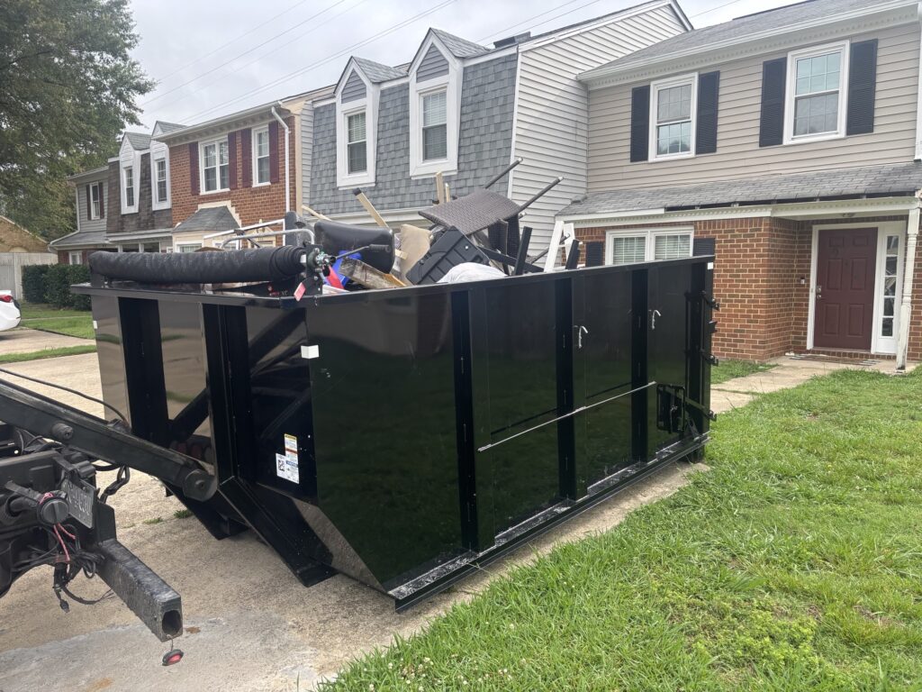 Rolloff dumpster delivered to residential property