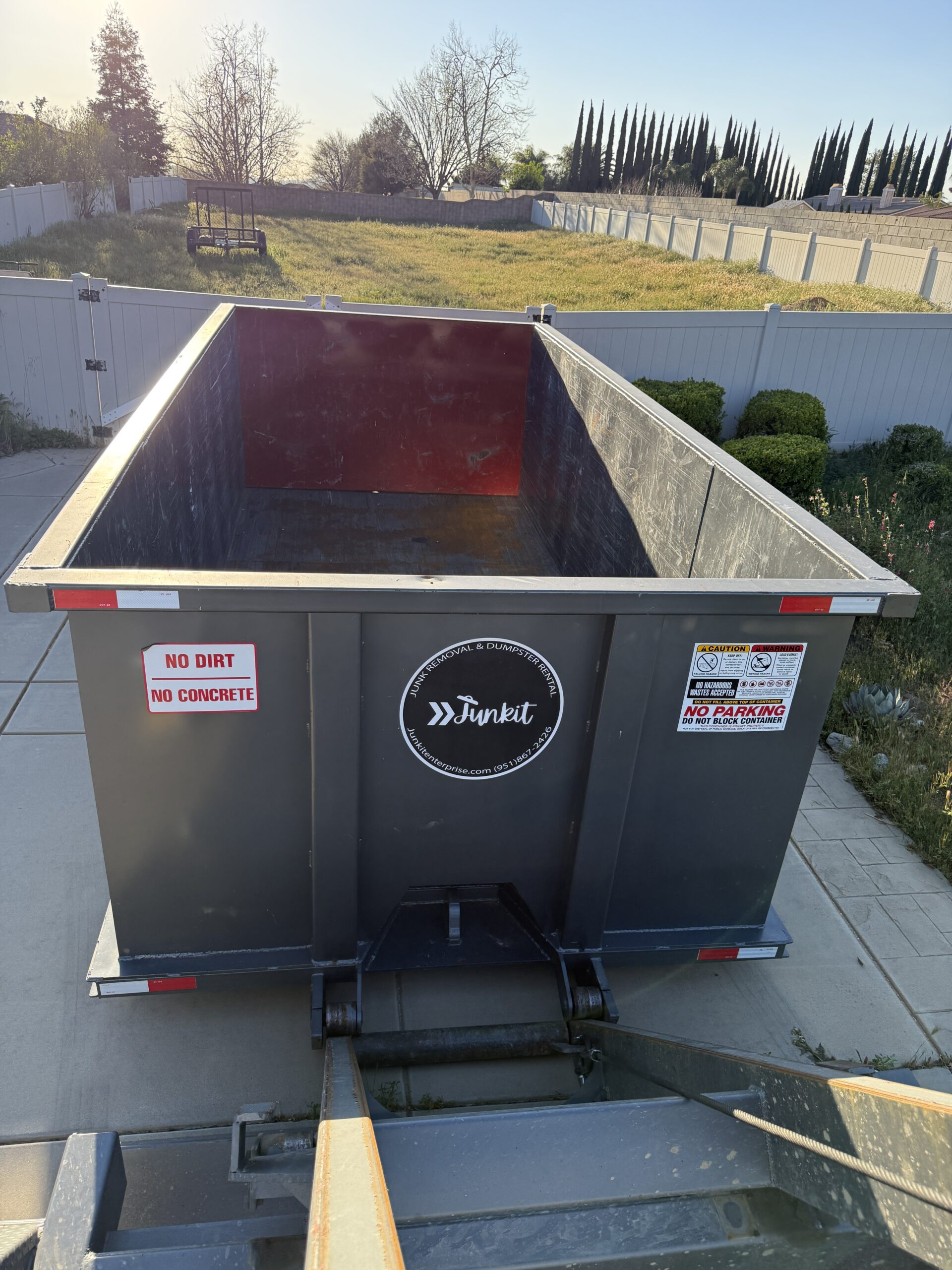 20 yard dumpster rental filled with household debris during cleanup project in Cherry Valley CA
