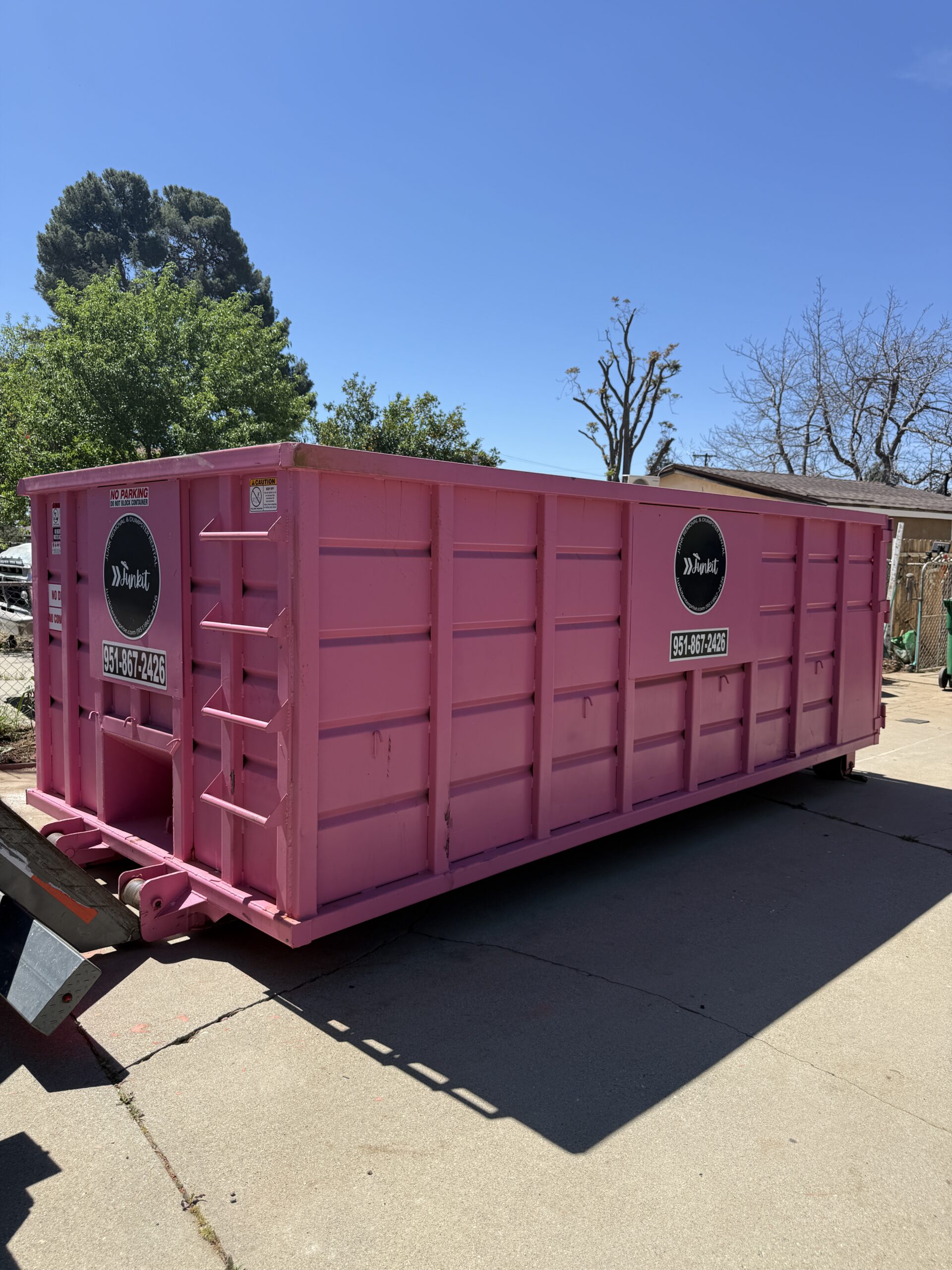 Pink Dumpster Rental Banning CA