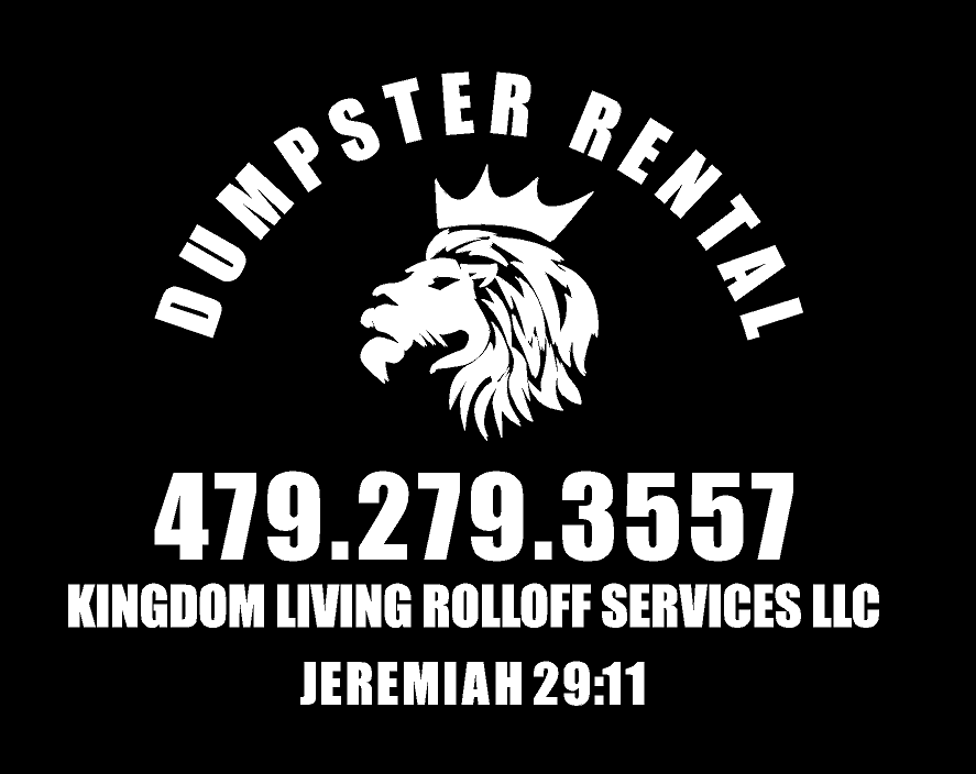 Kingdom Living RollOff Services LLC Logo displaying the company phone number and bible quote Jeremiah 29:11 at the bottom