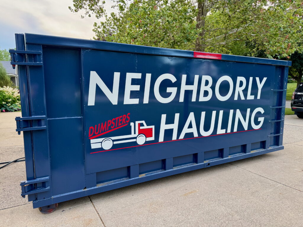 25 yard dumpster rental in Kent County neighborhood for renovation debris