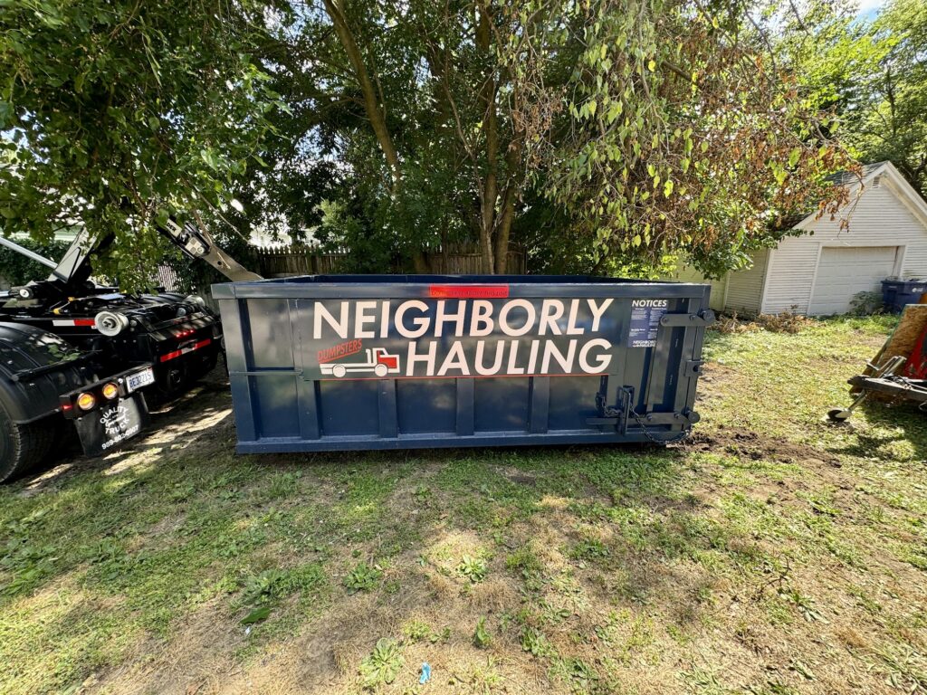 12 yard dumpster used for roofing tear-off in Kent County