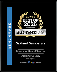 Oakland Dumpsters in Oakland County, MI awarded Best 0f 2026 Award from Google